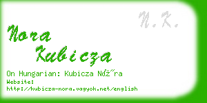 nora kubicza business card